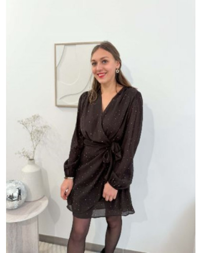 Robe strass marron