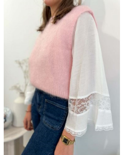 Pull sans manche - Rose pastel
