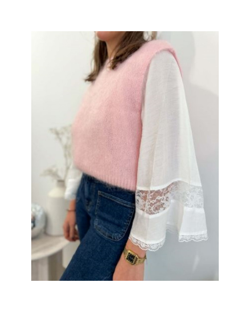 Pull sans manche - Rose pastel