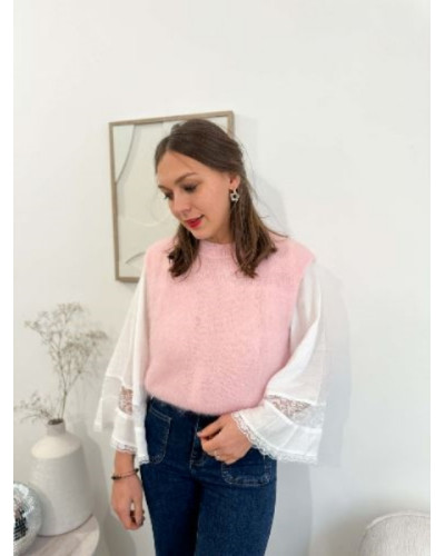 Pull sans manche - Rose pastel