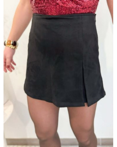Short en suedine - Noir