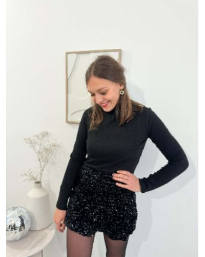 Short paillette noir