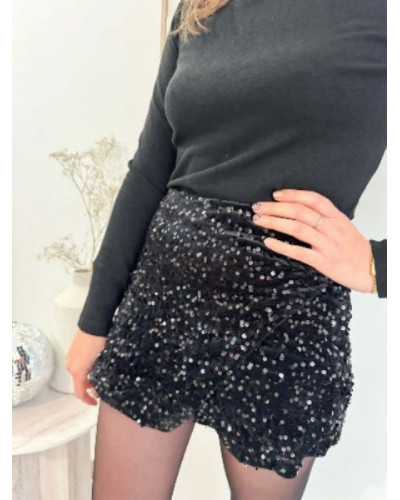 Short paillette noir