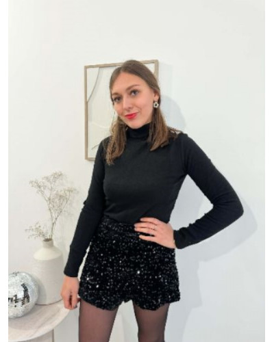 Short paillette noir