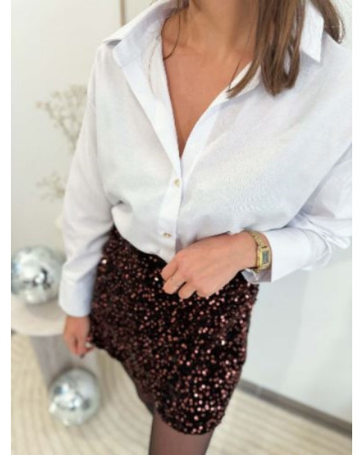 Short paillettes marron