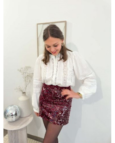 Jupe à sequins - Bordeaux