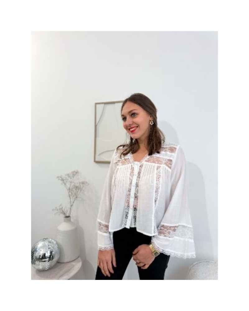 Chemise dentelle blanc