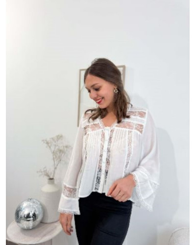 Chemise dentelle blanc