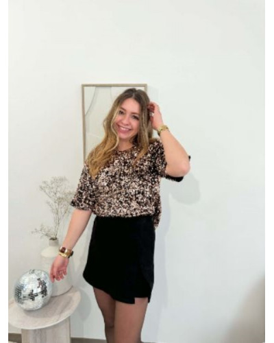 Haut sequins bronze