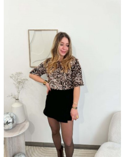 Haut sequins bronze