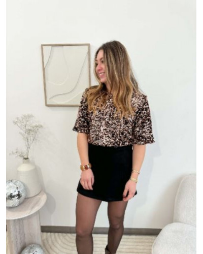 Haut sequins bronze