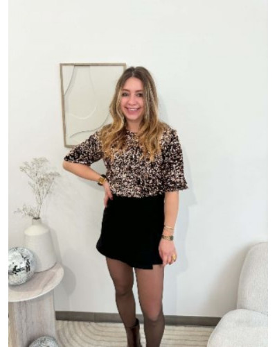 Haut sequins bronze