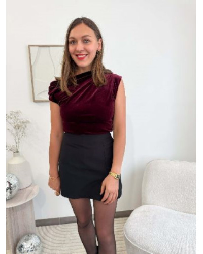 Haut velours - Bordeau