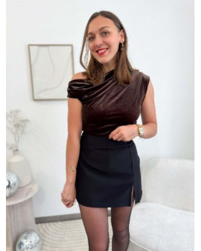 Haut velours - Marron