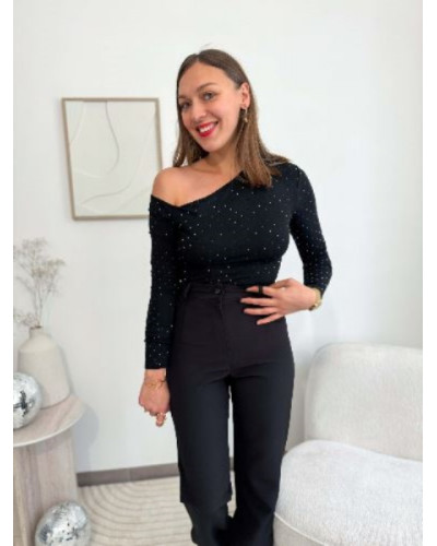 Pnatalon fluide noir cintré