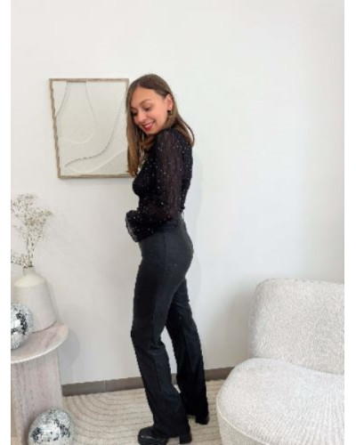 Pnatalon fluide noir cintré