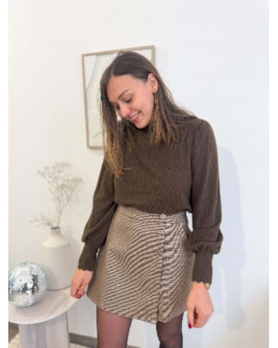 Top dentelle marron - Esmée