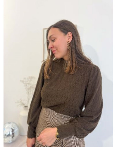 Top dentelle marron - Esmée