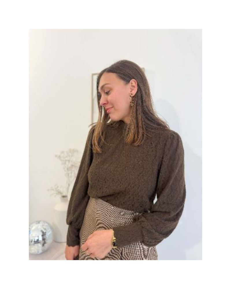 Top dentelle marron - Esmée