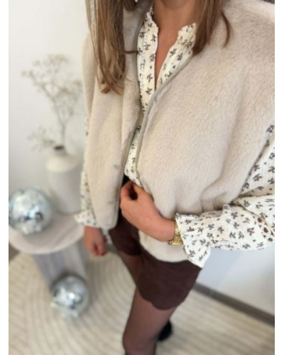 Gilet sans manches fourrure - Beige