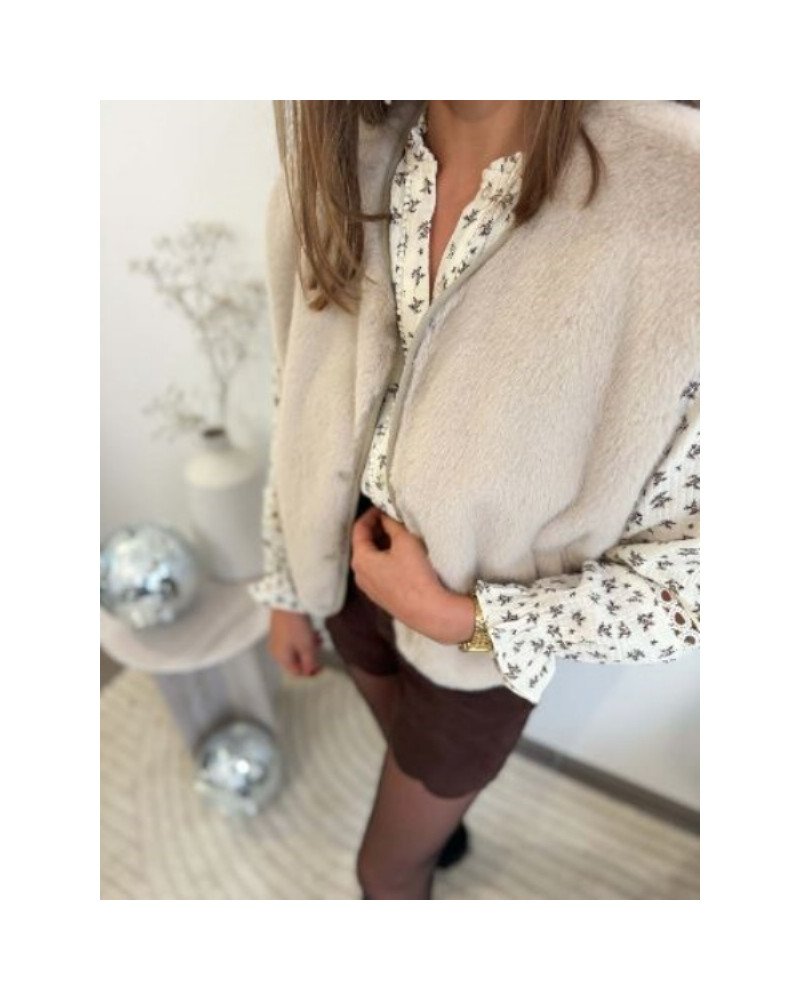 Gilet sans manches fourrure - Beige