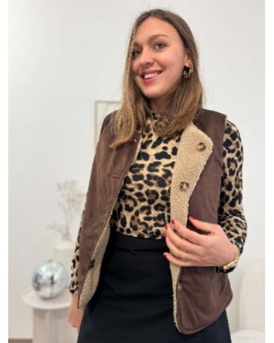 Gilet berger marron reversible