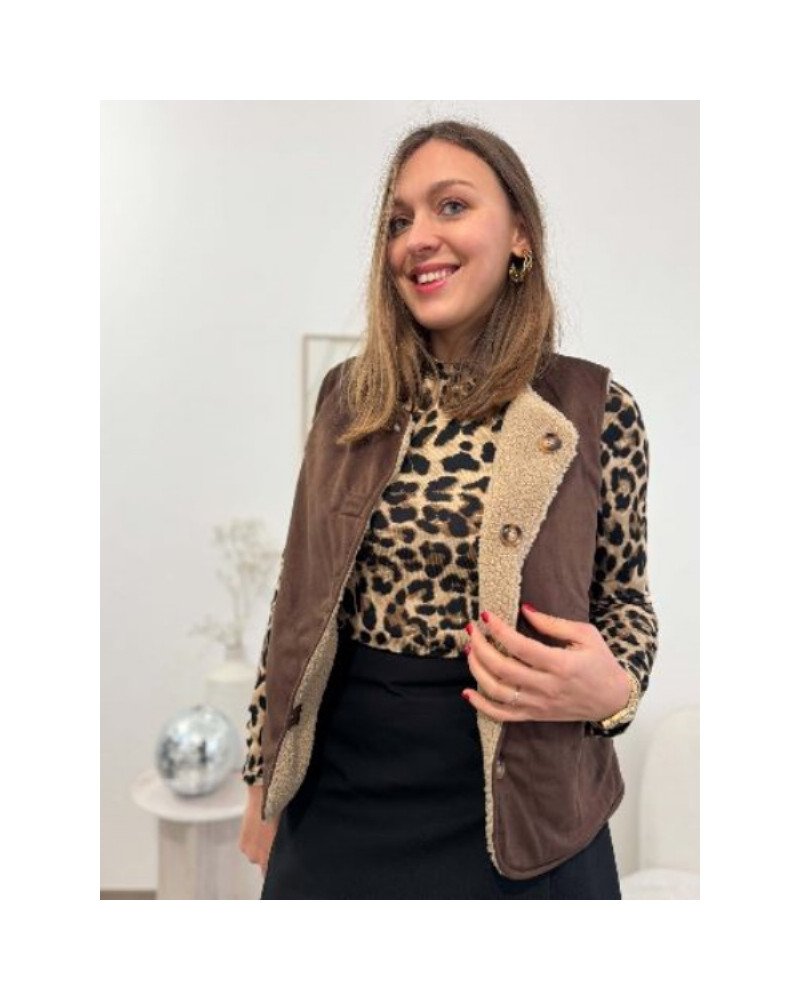 Gilet berger marron reversible
