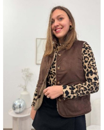Gilet berger marron reversible