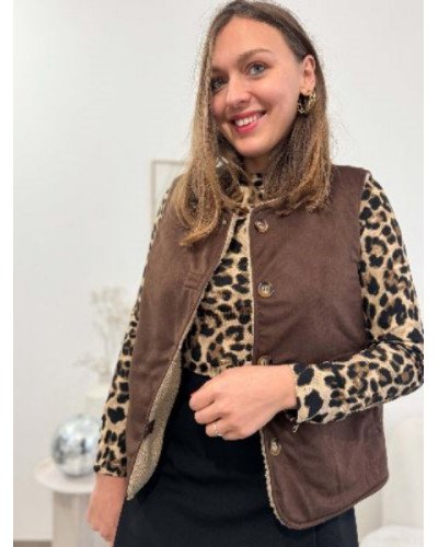 Gilet berger marron reversible