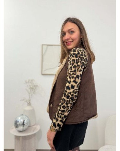 Gilet berger marron reversible