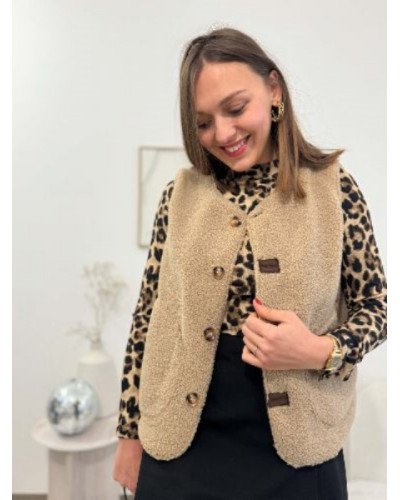 Gilet berger marron reversible