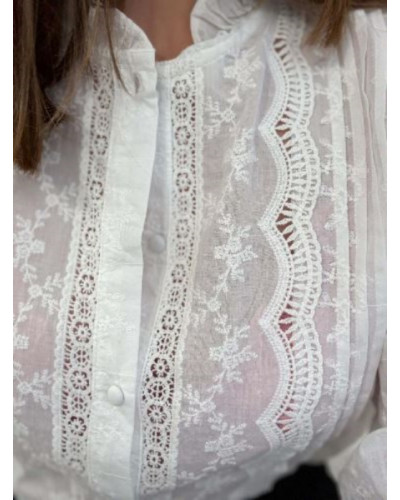 Chemisier blanc bohème