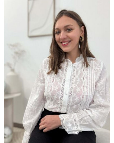 Chemisier blanc bohème