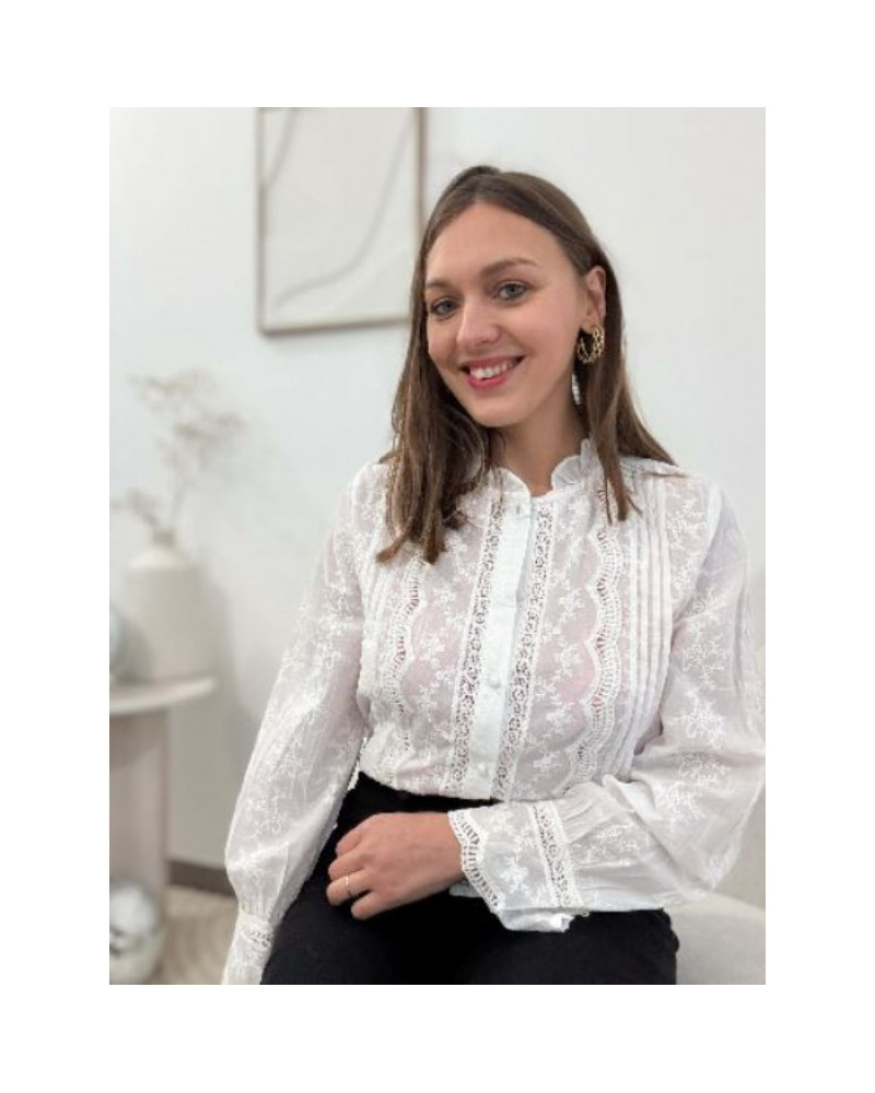 Chemisier blanc bohème