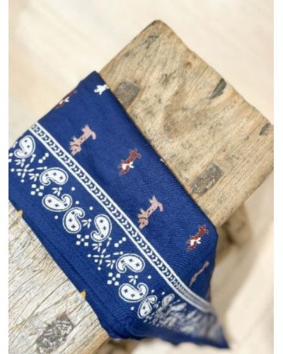 Foulard indien - Teckel marine