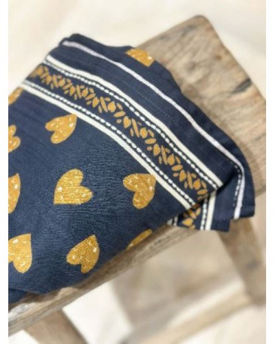Foulard - Coeur sauvage marine 