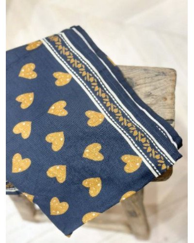 Foulard - Coeur sauvage marine 