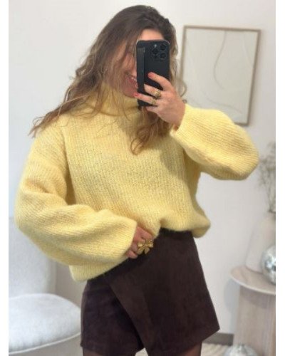 Jupe-short en suédine marron femme – Coupe asymétrique tendance