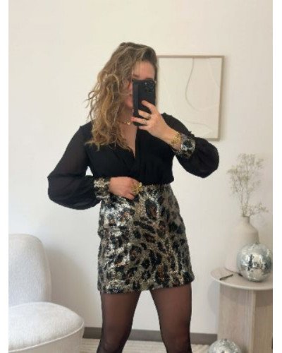 Robe sequins - Leopard