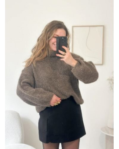 Pull col montant Raphael - Marron