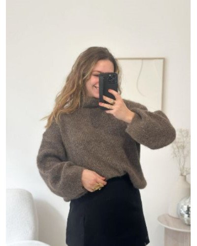 Pull col montant Raphael - Marron