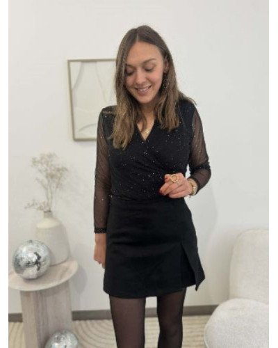 Haut noir pailleté
