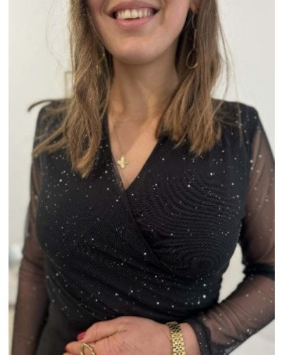 Haut noir pailleté