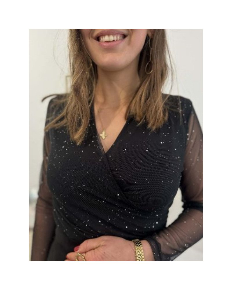 Haut noir pailleté