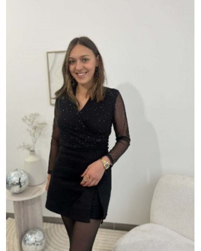 Haut noir pailleté