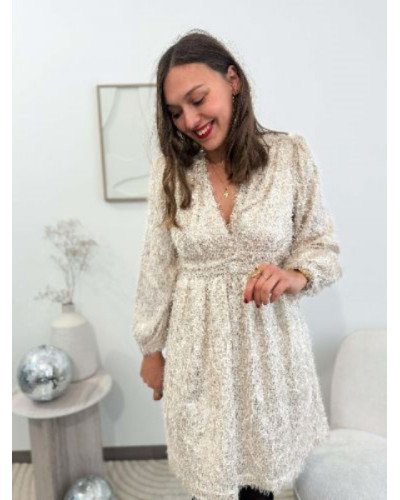 Robe brillante écru
