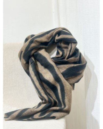 Echarpe zèbre - Marron 