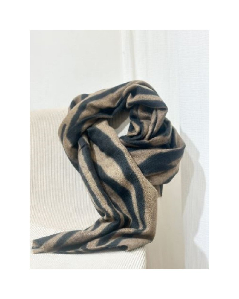 Echarpe zèbre - Marron 