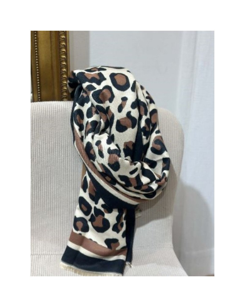 Echarpe lépard - Marron