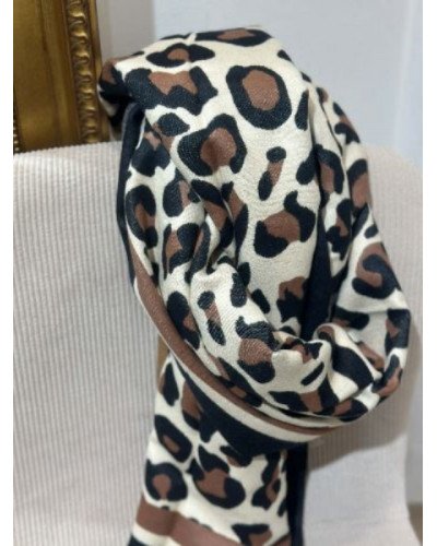Echarpe lépard - Marron